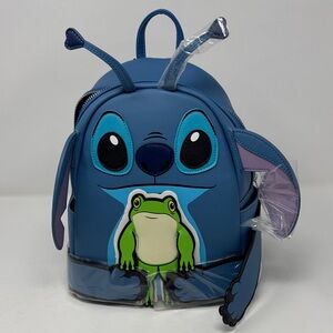 Loungefly Blue Backpack with Frog and Alien Design